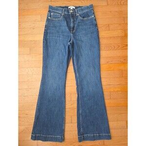 Spanx Spanxsculpt Flare High Rise Jeans 12 Regular 21270R Medium Indigo Wash